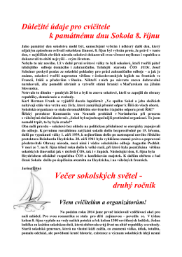 Večer sokolských světel – nápad a metodický text od Jariny Žitné