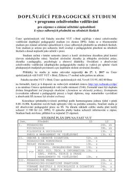 Doplňujícího pedagogického studia