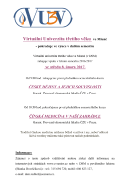 Virtuální Univerzita třetího věku ve Mšeně