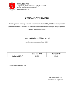 cenové oznámení - Obec Ludgeřovice