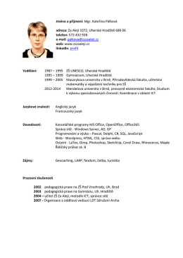 STRUKTUROVAN&Yacute; PROFESN&Iacute; ŽIVOTOPIS