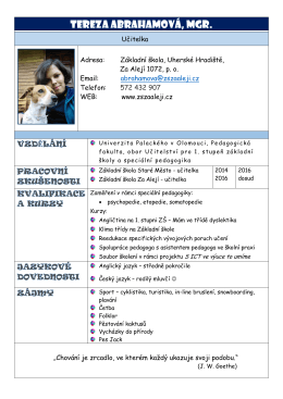 Tereza Abrahamov&aacute;, Mgr. - Z&aacute;kladn&iacute; &scaron;kola Za Alej&iacute;