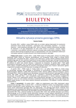 Aktualna sytuacja prawna gazociągu OPAL