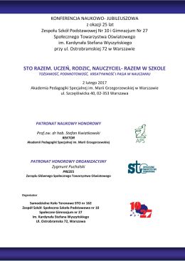 sto razem. uczeń, rodzic, nauczyciel- razem w - Konferencje