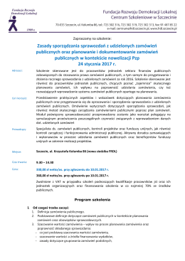 Opis szkolenia