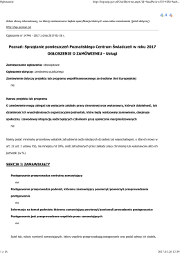 Ogłoszenie o zamówieniu