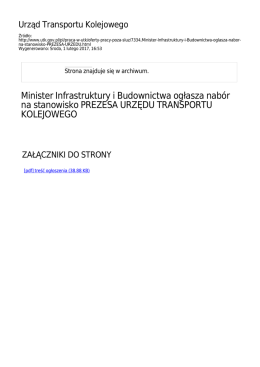 Minister Infrastruktury i Budownictwa ogłasza nabór na stanowisko