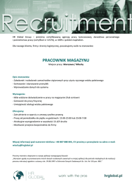 pracownik magazynu