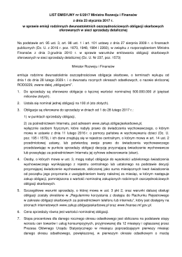 LIST EMISYJNY nr 6/2017 Ministra Rozwoju i Finans&oacute;w z dnia 23