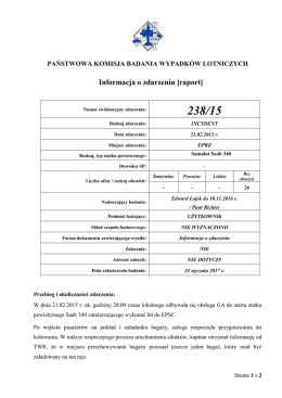 Informacja o zdarzeniu [raport]
