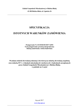 specyfikacja istotnych warunk&oacute;w zam&oacute;wienia