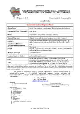 Ostrzeżenie meteorologiczne Nr 22