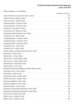 Wykaz wystawc&oacute;w / List of exhibitors