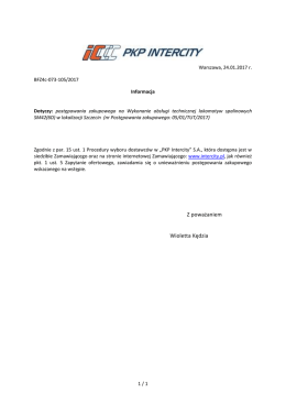 Informacja o unieważnieniu