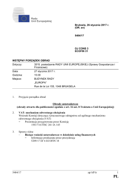 5484/17 ap/AP/ir 1 1. Przyjęcie porządku obrad Obrady ustawodawcze