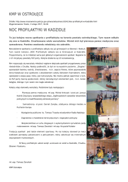 KMP W OSTROŁĘCE NOC PROFILAKTYKI W KADZIDLE