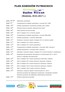 plan zawod&oacute;w pływackich