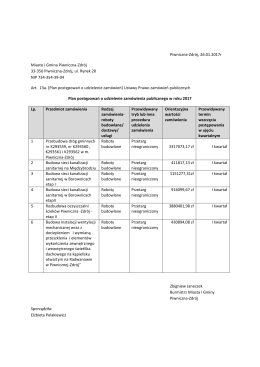 Plan postępowań o udzielenie zamówienia publicznego w roku 2017