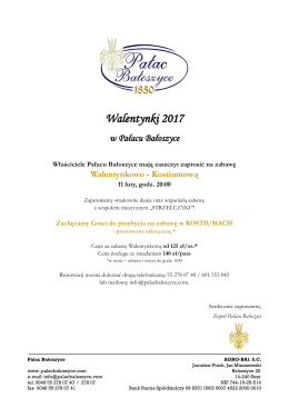 Walentynki 2017 - Pałac Bałoszyce