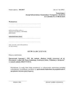Zał 7 - Oświadczenie Wykonawcy