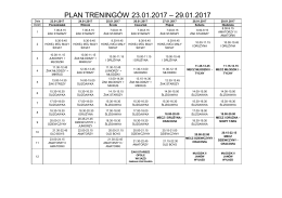 plan trening&oacute;w 23.01.2017 &ndash; 29.01.2017 - bytomski