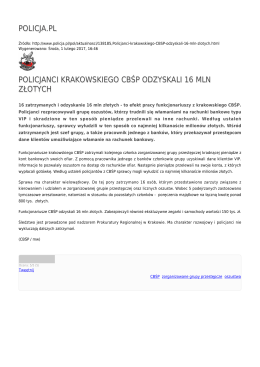policja.pl policjanci krakowskiego cbśp odzyskali 16 mln złotych