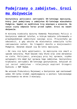 Podejrzany o zabójstwo. Grozi mu dożywocie