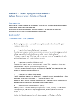 emSzmal 3: Eksport wyciąg&oacute;w do Symfonia ERP (plugin dostępny