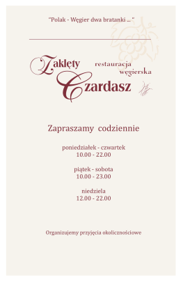 Menu - Zaklęty Czardasz