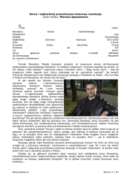 Soros i najbardziej przemilczana kolorowa rewolucja