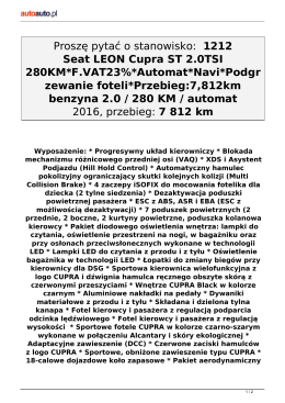 Proszę pytać o stanowisko: Seat LEON benzyna 2.0 / 280 KM