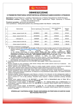 v 4 obwieszczenie Przetarg Pisemny II Otwarcie