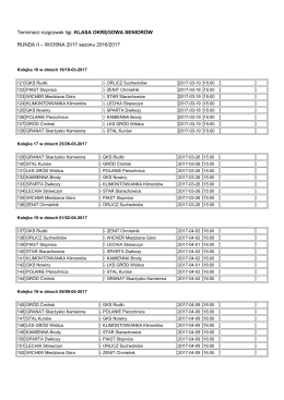 TERMINARZ KLASY OKRĘGOWEJ senior&oacute;w