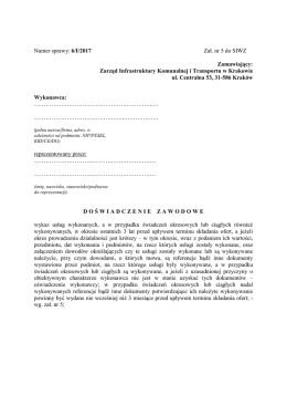 Zał.5 - Doświadczenie zawodowe