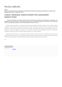 policja lubelska chełm: kierował samochodem pod działaniem