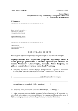 Zał.1 - Formularz oferty - Zarząd Infrastruktury Komunalnej i