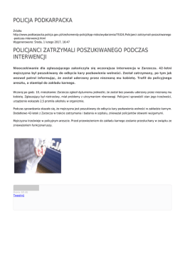 policja podkarpacka policjanci zatrzymali poszukiwanego podczas