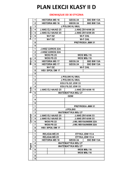 PLAN LEKCJI KLASY II D