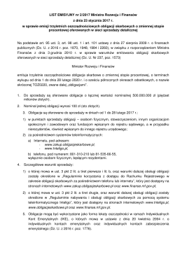 LIST EMISYJNY nr 2/2017 Ministra Rozwoju i Finans&oacute;w z dnia 23