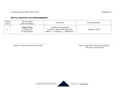 oznaczenie sprawy DBA-2/262-1/2017 Załącznik Nr 1 Numer oferty