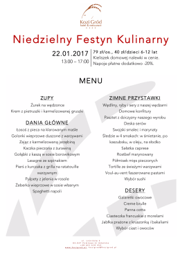 MENU 22.01.2017