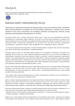 POLICJA.PL NARADA KADRY KIEROWNICZEJ POLICJI