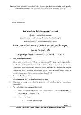 Zaproszenie do złożenia oferty