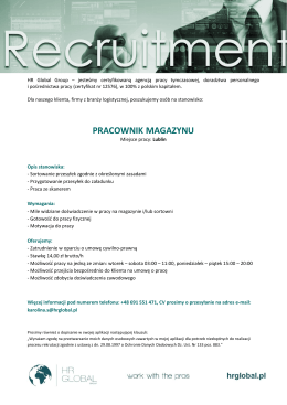 pracownik magazynu