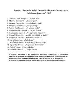 lista laureatów - Centrum Kultury Wilanów