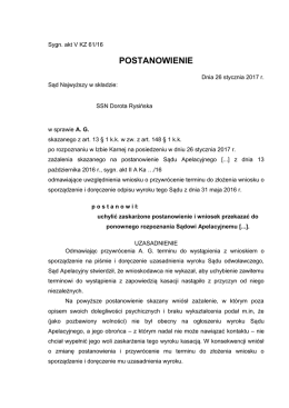 postanowienie - Sąd Najwyższy