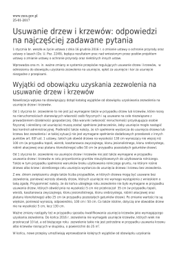 Usuwanie drzew i krzew&oacute;w: odpowiedzi na