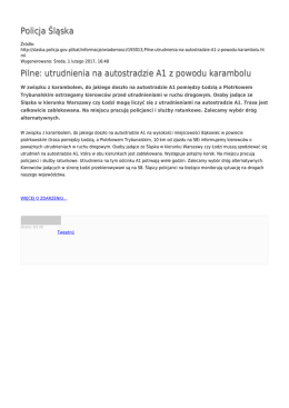 utrudnienia na autostradzie A1 z powodu karambolu