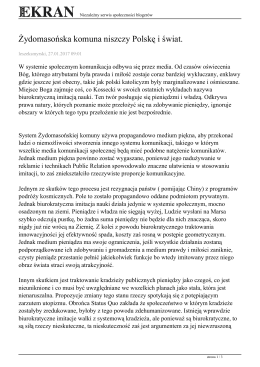 Żydomasońska komuna niszczy Polskę i świat.
