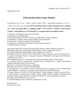 XXIX sesja Rady Miasta i Gminy Margonin